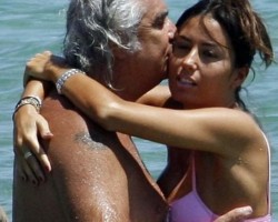 Flavio Briatore with His Wife and Man Boobs