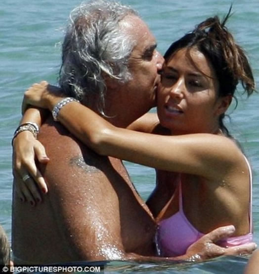 Flavio Briatore with His Wife and Man Boobs