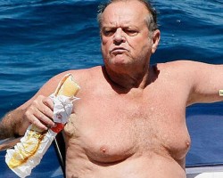 Jack Nicholson Man Boobs with Hoagie in Hand