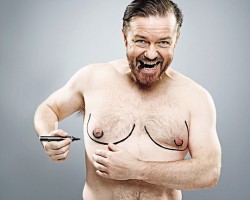 Ricky Gervais Lloses his Man Boobs